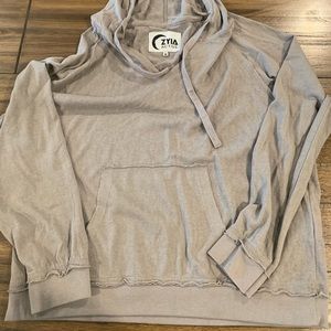 ZYIA GRAY LIGHTWEIGHT BEACH HOODIE